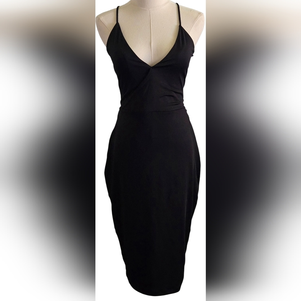 GBG Black "Lorianna" Strappy Midi Dress NWT
